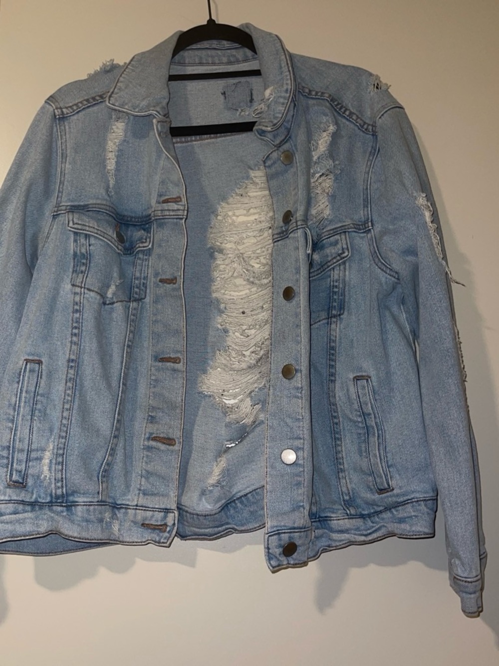 Urban Outfitters Light Blue Distressed Denim Jacket